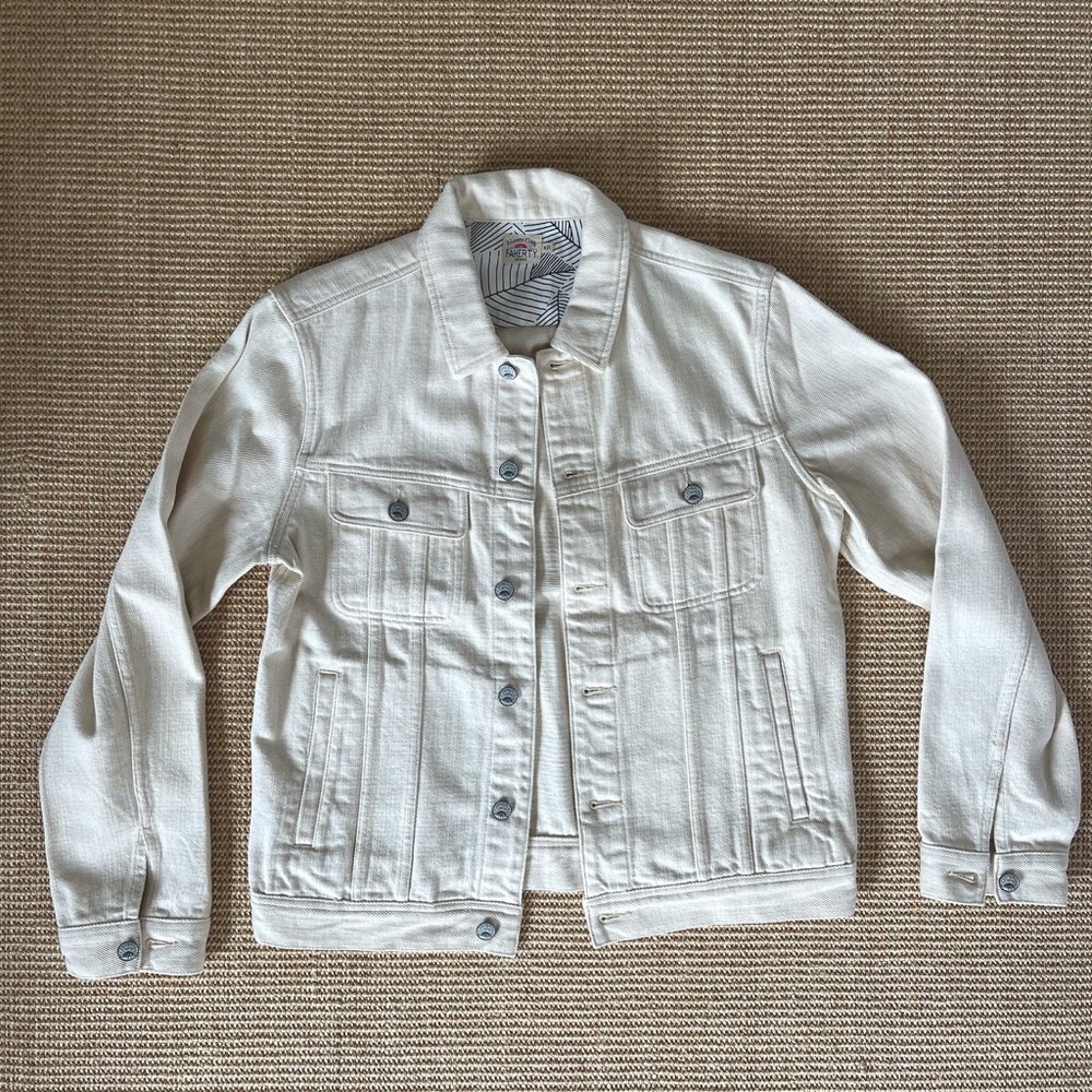 Faherty Off-White Denim Jacket Sz Medium